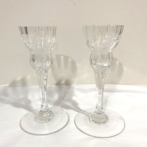 Marquis by Waterford Palladia Collection 6" candle holder pair (2) clear crystal - Picture 2 of 7